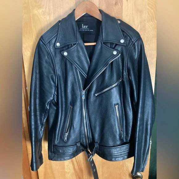 Laer Women’s Classic Moto Black Leather Jacket - Picture 1 of 3